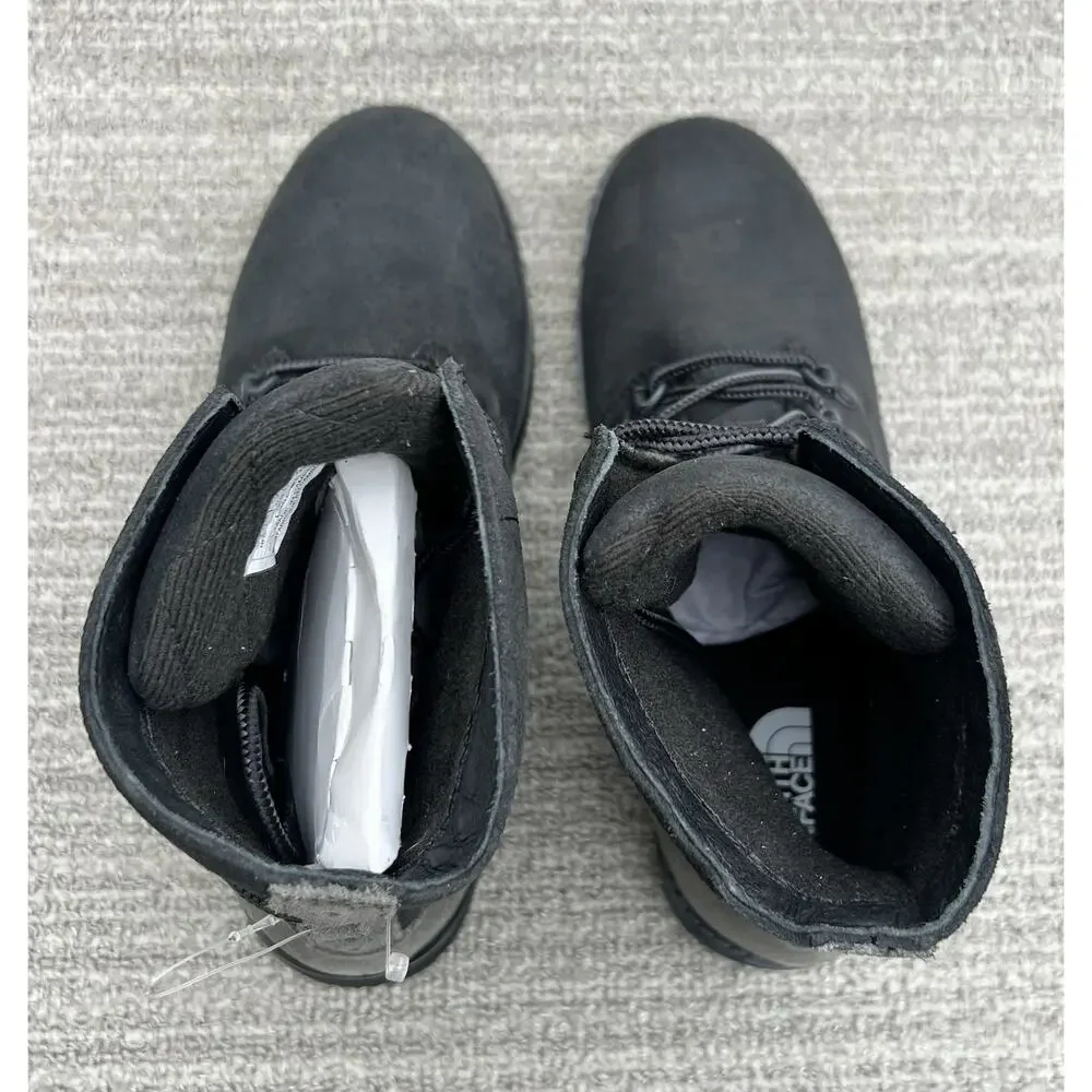 The North Face Ballard Lace II Winter Black Leather Boots Women's Size 8 US